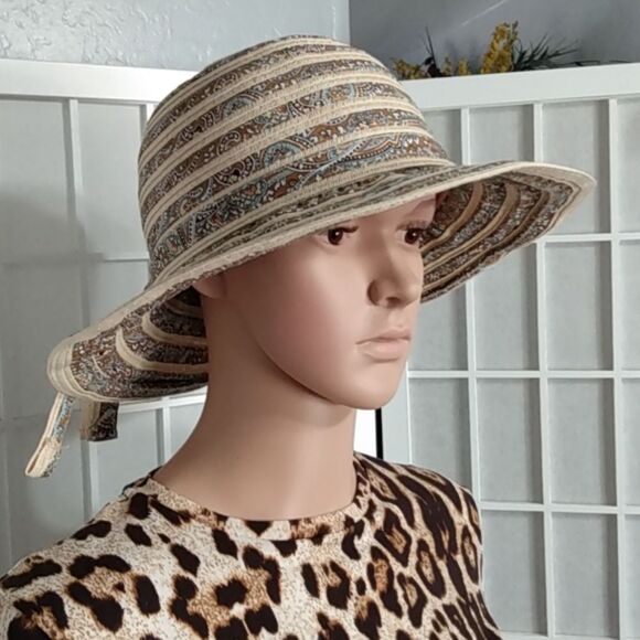 Magid Hats Tan and Brown w/ Paisley Print - Picture 2 of 12